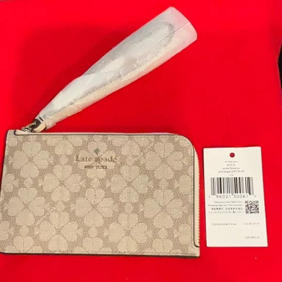 NWT Kate Spade Lucy Flower L-Zip Wristlet - Picture 10 of 12